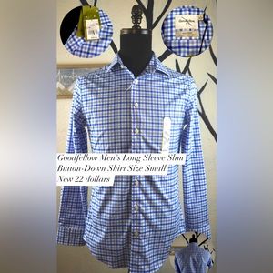 Goodfellow Men's Long Sleeve Slim Button-Down Shirt Size Small
New